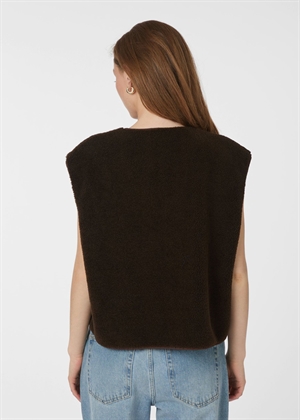 Mariko teddy vest Dark Brown Neo Noir 